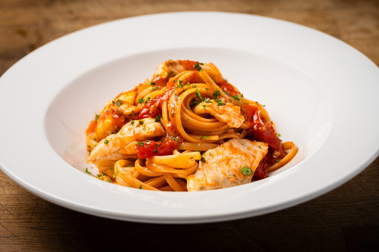 Linguine spigola e pomodorino
